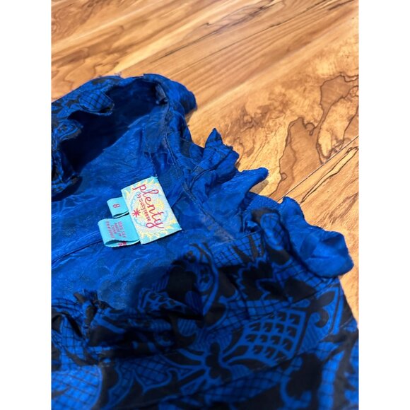 Plenty by Tracy Reese Silk Dress – Size 8 – Royal Blue & Black - Picture 5 of 12